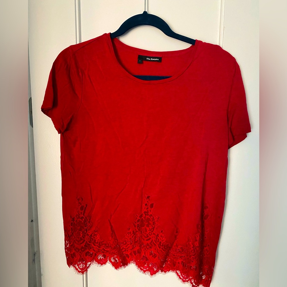 - The Kooples Red Lace t shirt